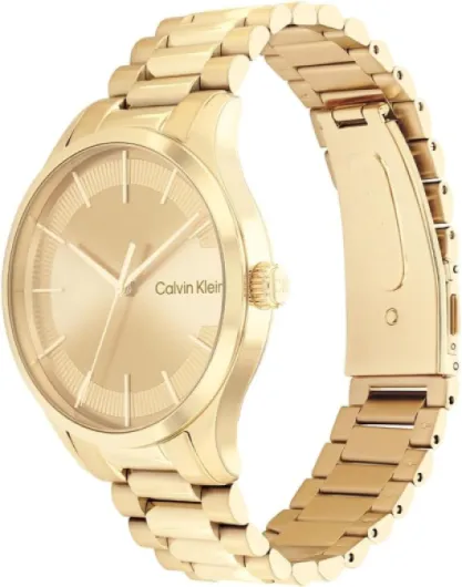 Calvin Klein Analogue Quartz Watch for Men and Women Iconic Collection with Stainless Steel Bracelet 40mm Yellow Gold