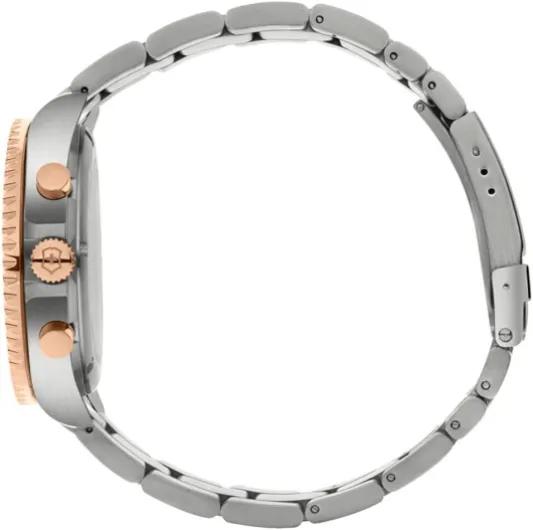 Herren-Uhr Maverick Chronograph, Herren-Armbanduhr, Analog, Quarz, Wasserdicht bis 100 m, Gehäuse-Ø 43 mm, Armband 21 mm Silver