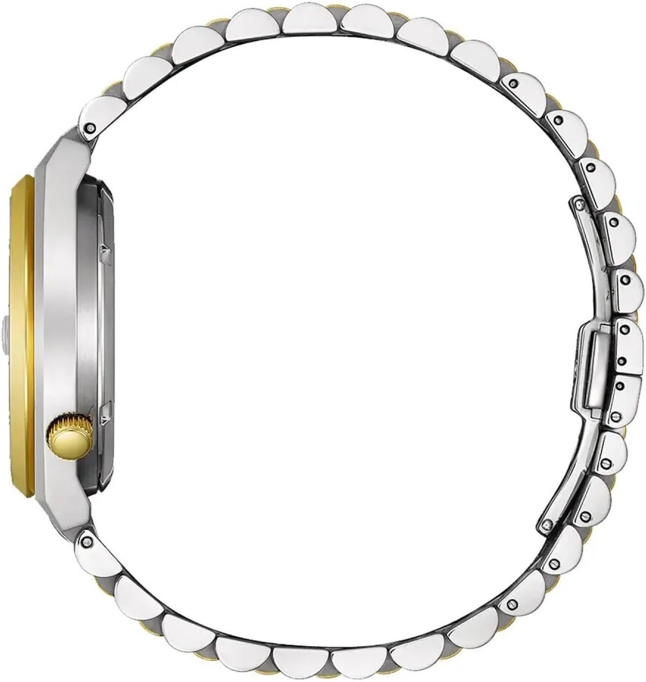 Citizen Tsuyosa 60 NK0024-54X Unisex Mechanical Watch in Two-Tone Steel with Gold Dial and Green Sapphire Glass, 40 mm