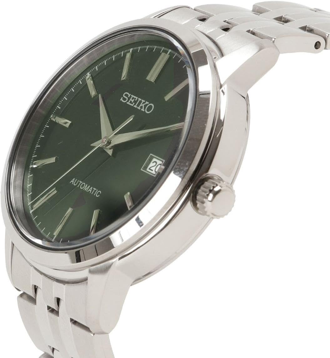 Herren Analog Automatik Uhr mit Edelstahl Armband SRPH92K1 Silber & Grün