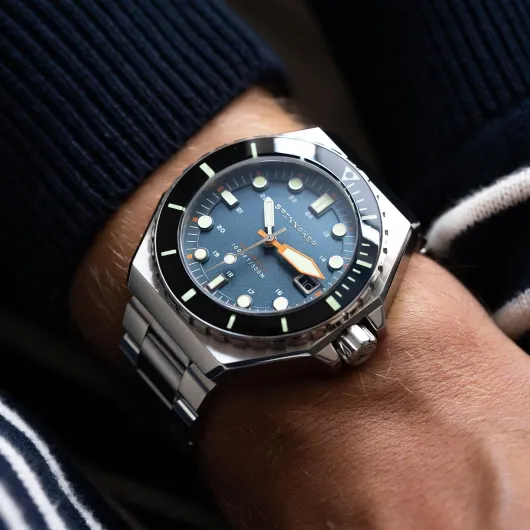Men's 44mm Dumas Automatic Watch with Solid Stainless Steel Bracelet SP-5081 Blue Yonder