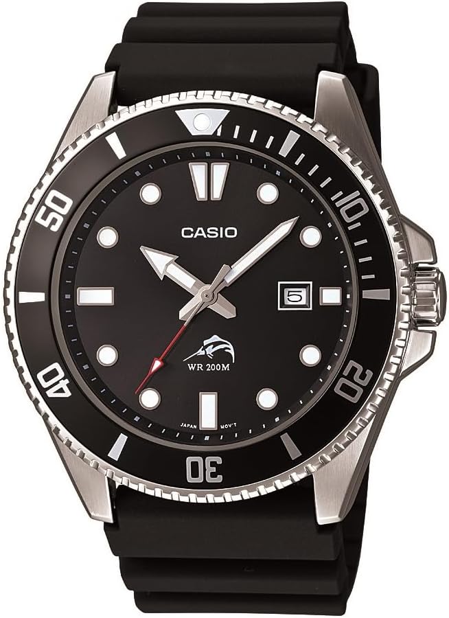 MDV106 Series - Unisex Analog Watch - 200M WR - Stainless Steel Case - Resin Band - 2 Hand Analog (HR, Min, SEC) - Date Display - Screw Down Crown/Screw Down Caseback - 3 Year Battery