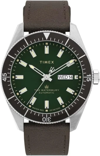 Waterbury 39mm Men’s Analog Watch - Durable Stainless Steel Case - Day and Date Window - Durable Design - 100M Water Resistance