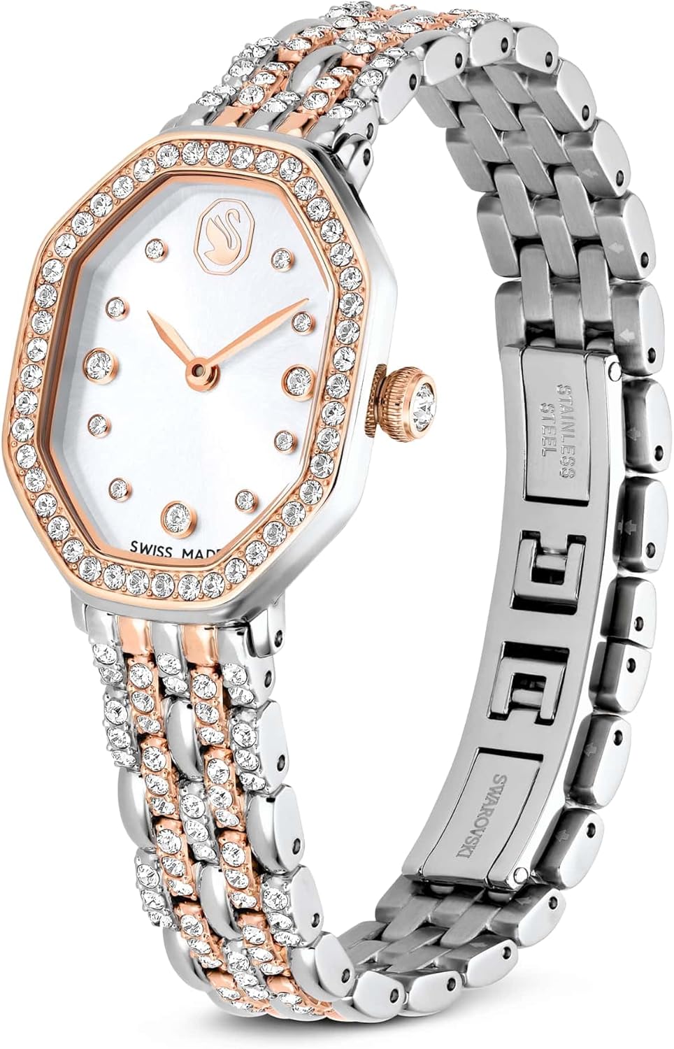 Dextera Collection Octagon Watch Rose Gold-tone Finish Silver Tone