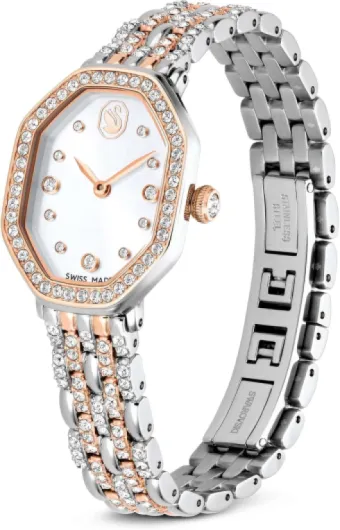 Dextera Collection Octagon Watch Rose Gold-tone Finish Silver Tone