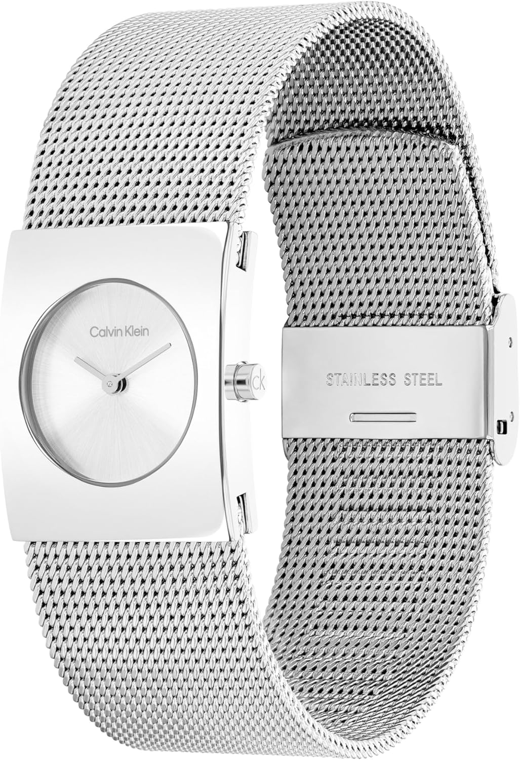 Calvin Klein Analogue Quartz Watch for Women CK Pulse Collection with Stainless Steel mesh Bracelet Silver
