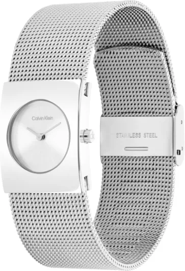 Calvin Klein Analogue Quartz Watch for Women CK Pulse Collection with Stainless Steel mesh Bracelet Silver