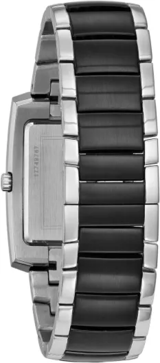 Men's Two Tone Rectangle Watch One Size Two Tone Black