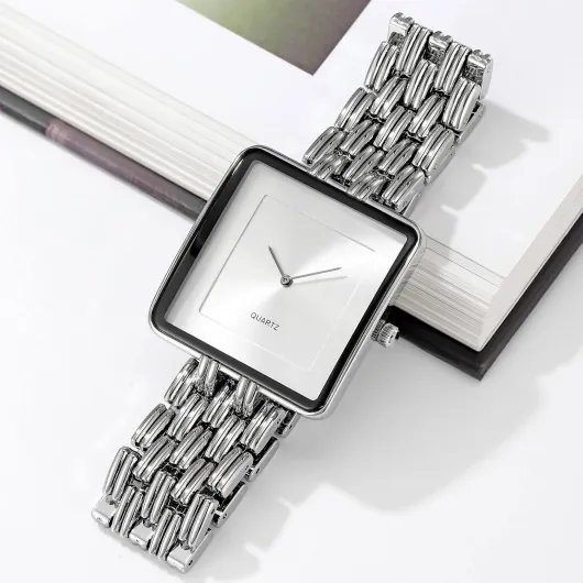 Findtime Square Watch Unisex Women's Watch Men's Watch Analogue Quartz Alarm Clock Women Men Minimalist Elegant Retro Business Watch 3 ATM Waterproof Luxury Design Watches Gold Silver