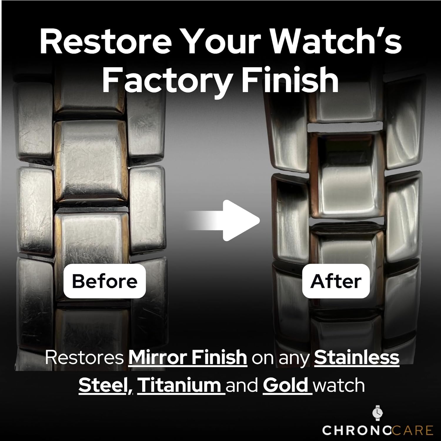 Watch Polishing & Cleaning Kit – Scratch Repair Cream, Polishing Cloth, Cleaner Spray, Matte Renewal Sponge, Brush & Premium Drying Towel – Safe for All Luxury Metal Watches – Complete Restoration Set