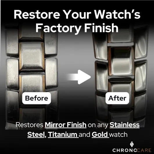 Watch Polishing & Cleaning Kit – Scratch Repair Cream, Polishing Cloth, Cleaner Spray, Matte Renewal Sponge, Brush & Premium Drying Towel – Safe for All Luxury Metal Watches – Complete Restoration Set