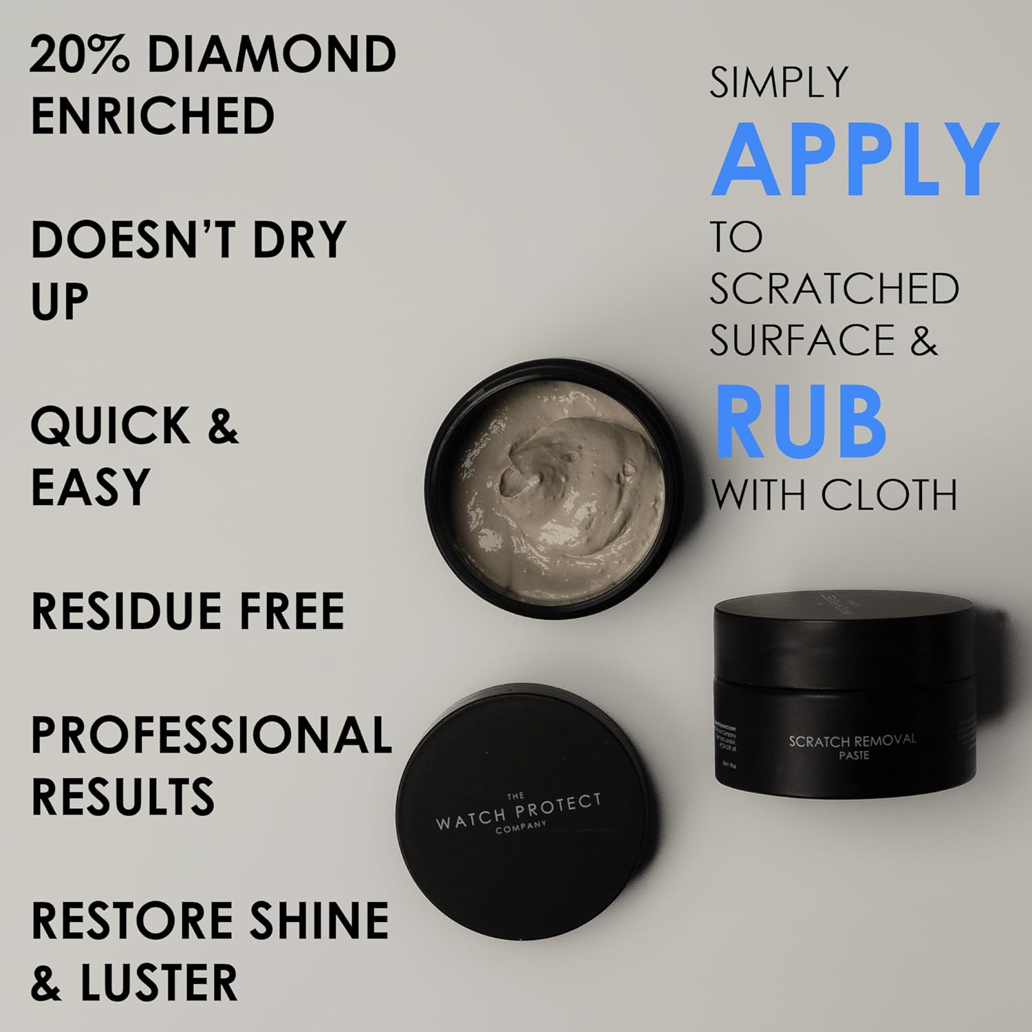 Premium Polishing and Cleaning Paste for Rolex, Luxury Watches and Jewellery - Removes Scratches, Scuffs and Restores Shine, Watch Polish Kit 30g