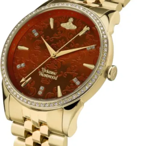 Vivienne Westwood The Wallace Ladies Quartz Watch Review: bold orange face on a chunky gold bracelet