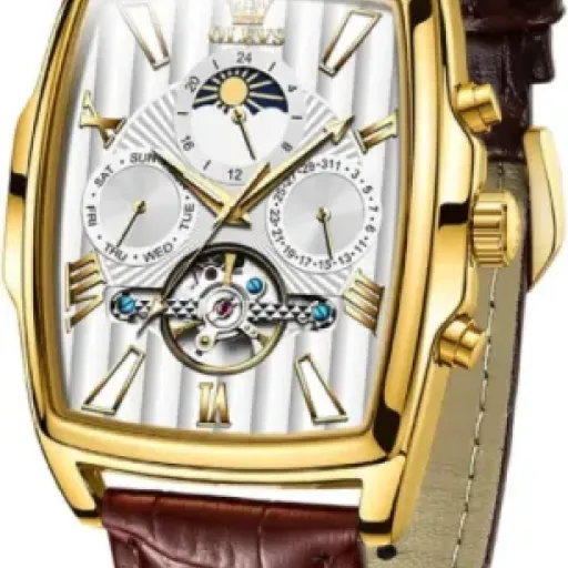 OLEVS Men's Classic Silver Watch Review: flashy skeleton look on a budget