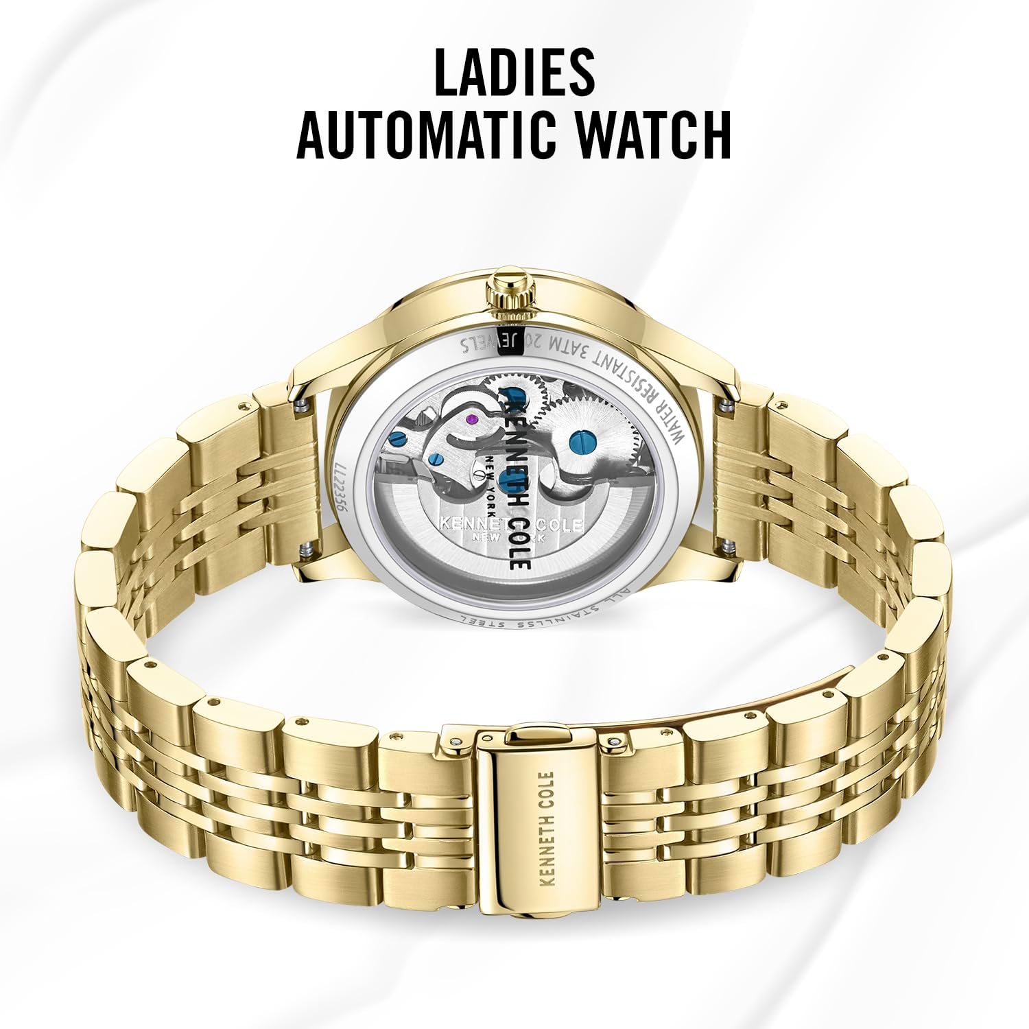 Kenneth Cole New York Ladies Automatic Watch - Luxury, Stainless Steel, Water-Resistant, Sleek Design Gold