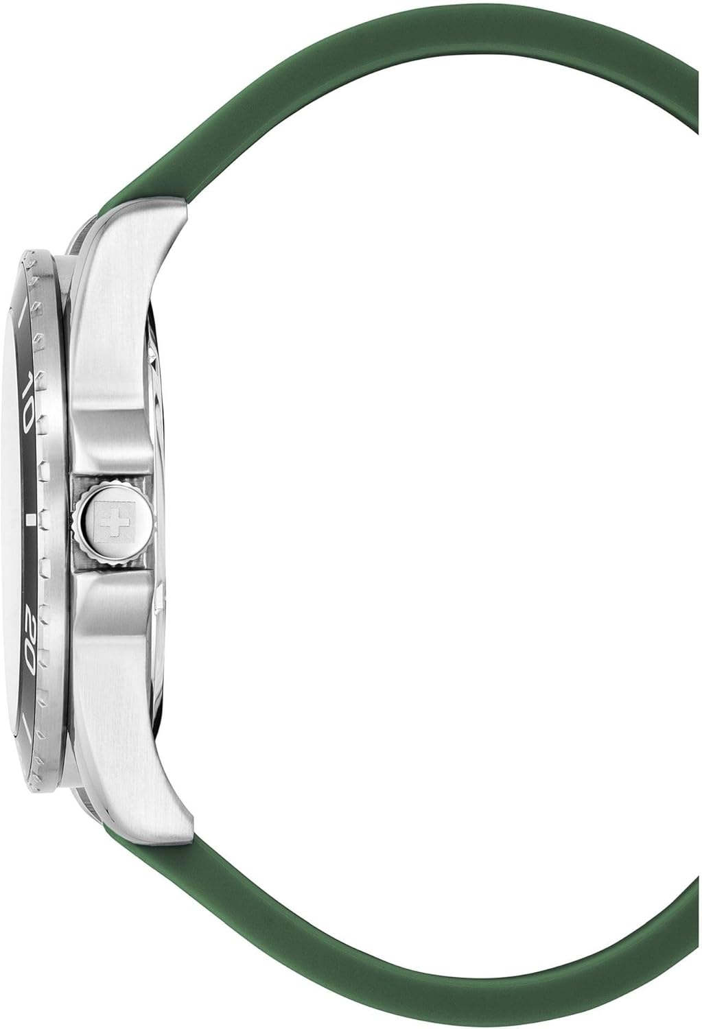 Swiss Alpine Military Men's Watch Analogue Quartz 7029.1 Silicone Steel/Silicone/Sw-green - 1834sam