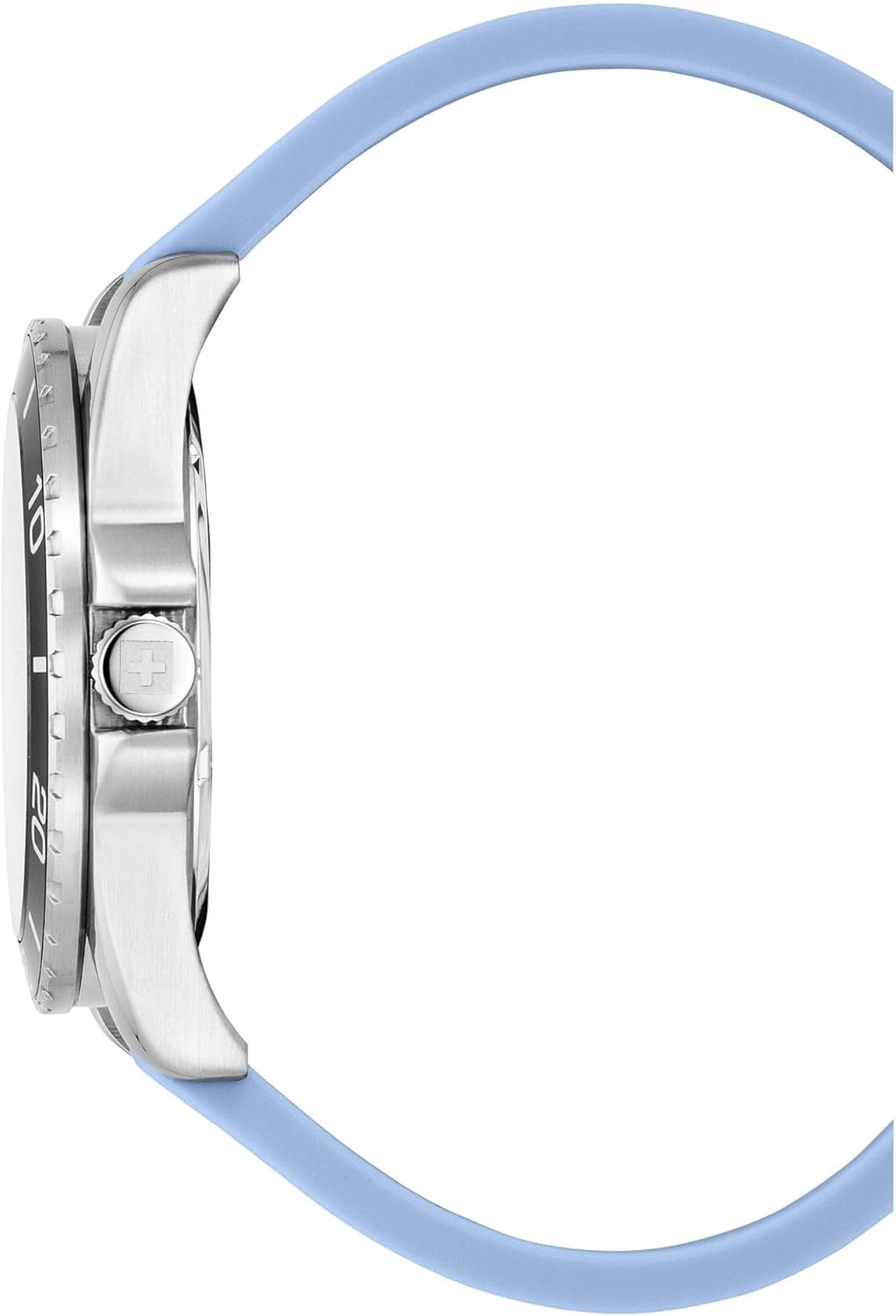 Swiss Alpine Military Men's Watch Analogue Quartz 7029.1 Silicone Steel/Silicone/Sw-blue - 1831sam