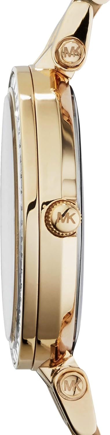 Michael Kors Darci Watch for Women, Gold Tone Quartz Three Hand Movement with Stainless Steel Strap 33MM Gold Tone and Glitter