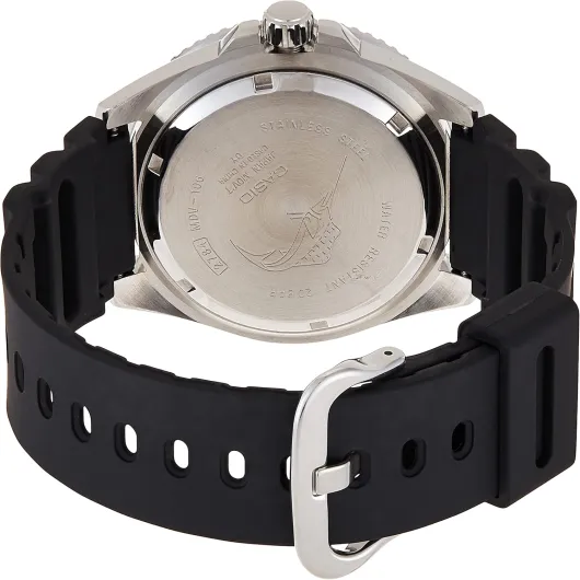 MDV106 Series - Unisex Analog Watch - 200M WR - Stainless Steel Case - Resin Band - 2 Hand Analog (HR, Min, SEC) - Date Display - Screw Down Crown/Screw Down Caseback - 3 Year Battery Black/Green Dive Watch